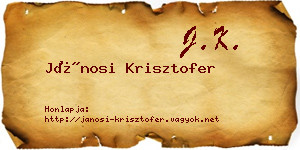 Jánosi Krisztofer névjegykártya